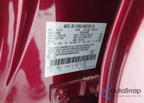 2025 Ford Mustang Mach-E Gt z USA, uszkodzony, nr VIN 3FMTK4SX9SMA04309